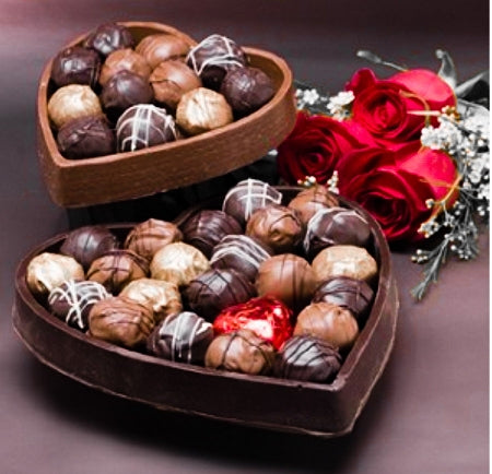 Chocolate Heart Box & Valentine Truffles